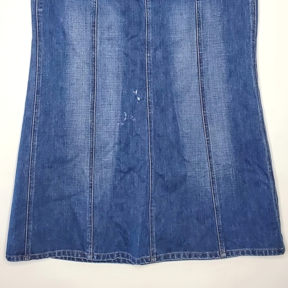 Gap Jeans Denim Maxi Skirt Size 14 Cotton Button Front Modest Office Boho Y2K - Picture 3 of 9